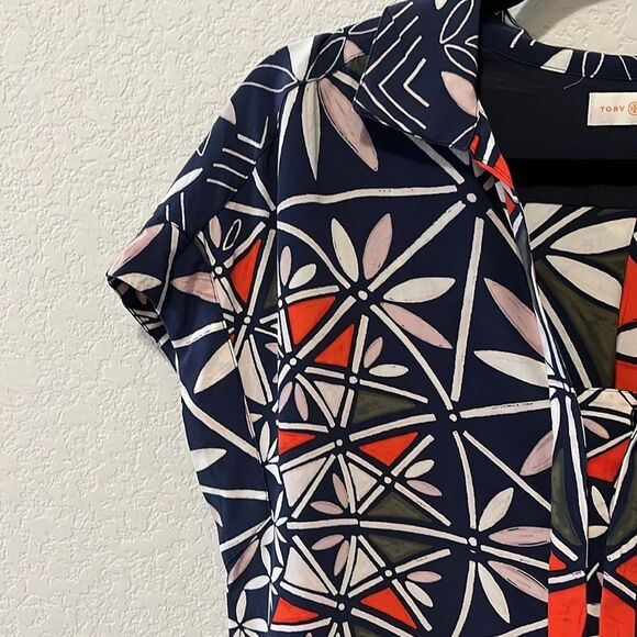 TORY BURCH Floral Pattern 100% Silk Top, Size 2 - Picture 3 of 8